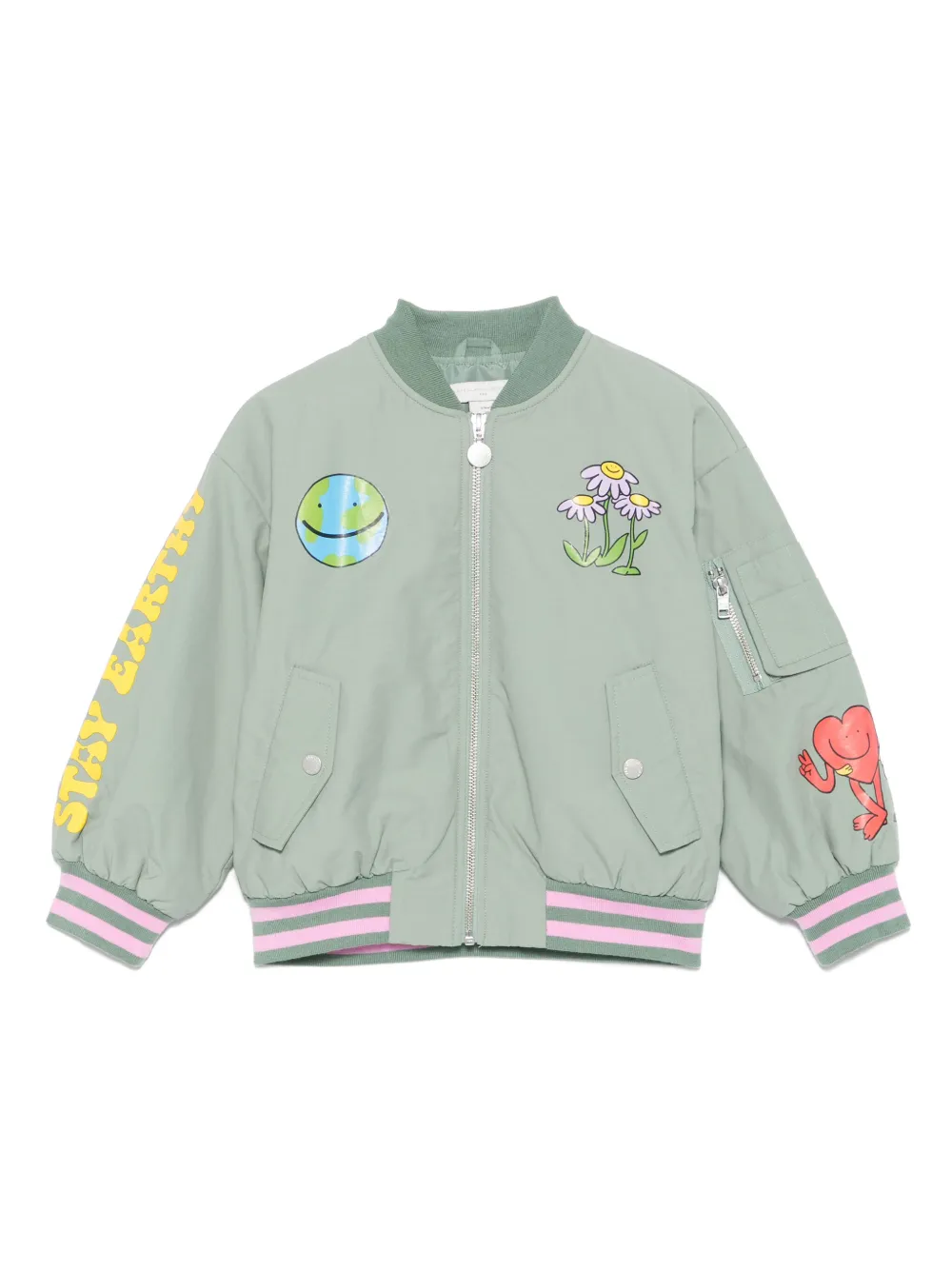 

Куртка-бомбер с графическим принтом Stella McCartney Kids, зеленый