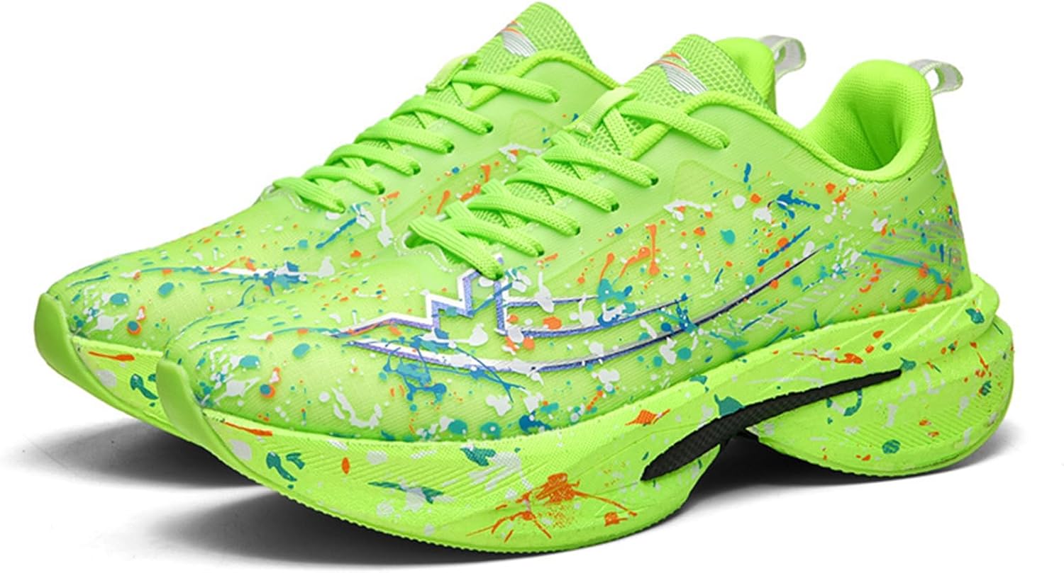 

Мужские кроссовки с дышащей сеткой, круглый носок, шнуровка, утолщенная подошва, противоскользящие, легкие, для бега, подходят для повседневной ходьбы и тенниса Igzbibg, зеленый