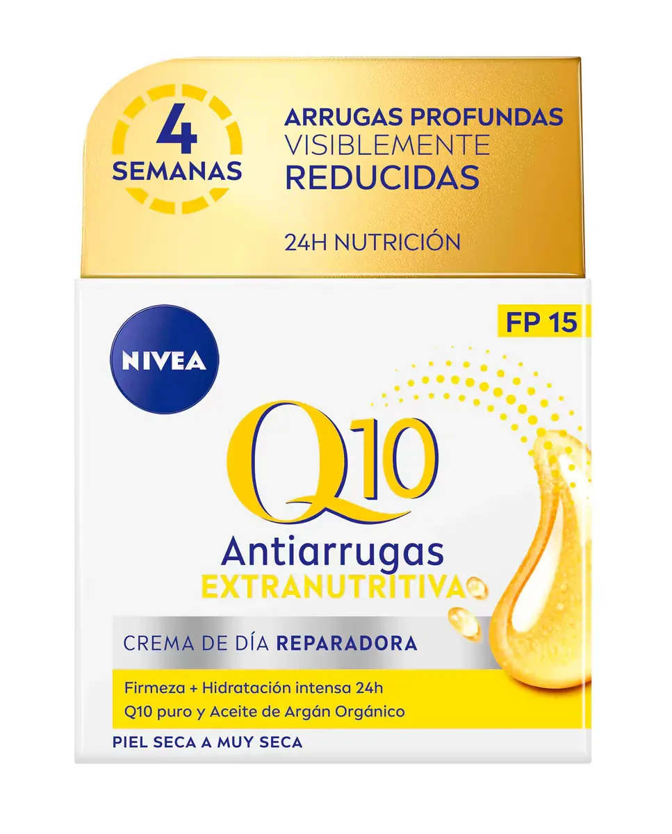 Крем для лица SPF15 NIVEA Дневной Q10 Power Экстра Питательный Анти-купероз