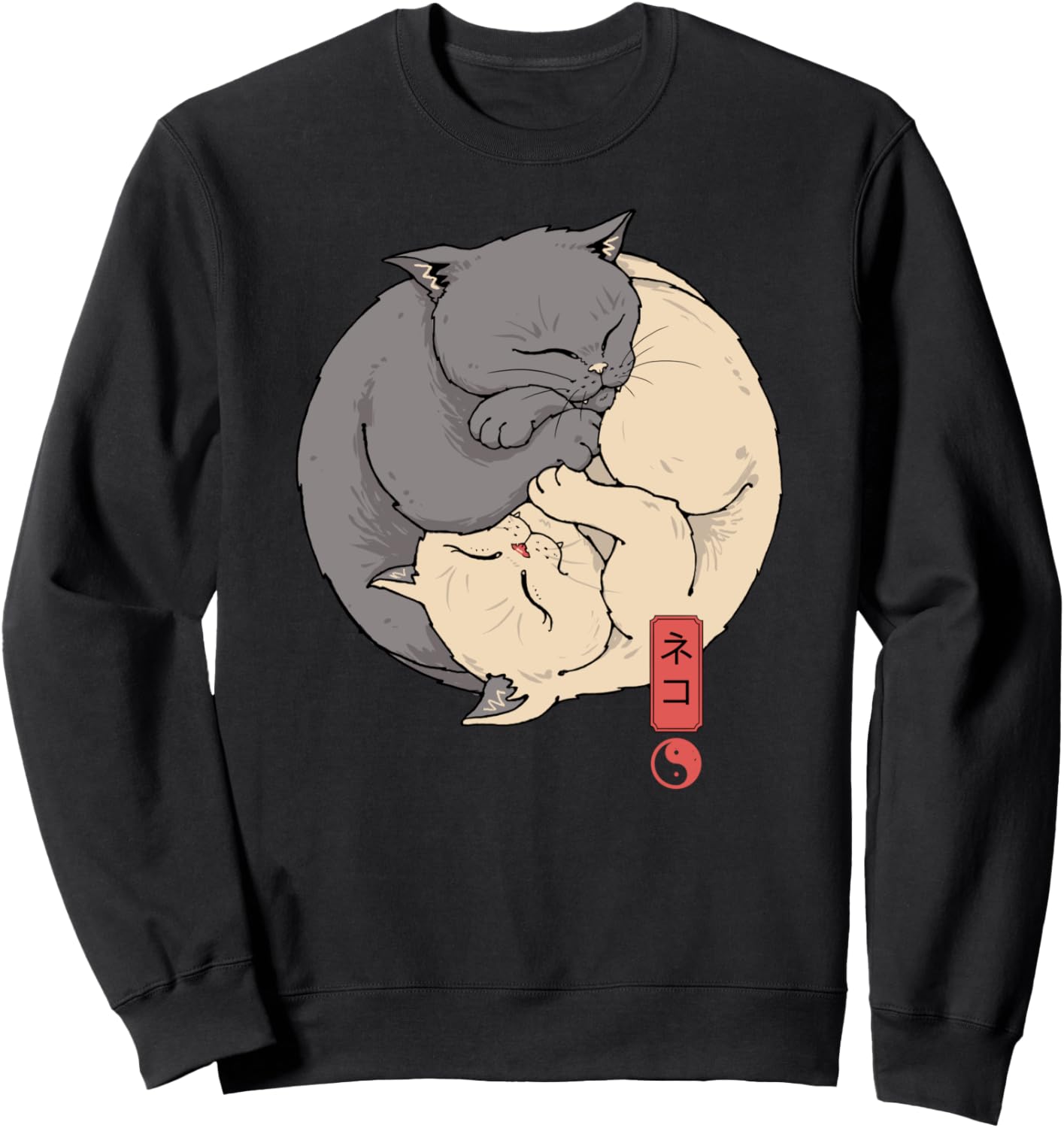 

Толстовка с изображением кошки Инь-Ян Vincent Trinidad Art, черный