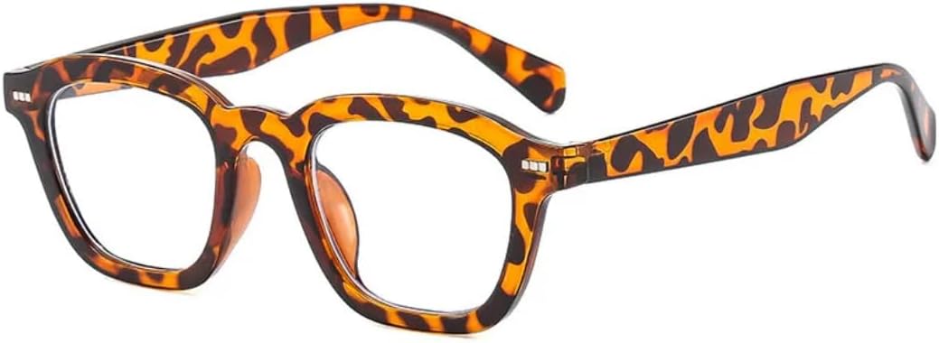 

Классические квадратные женские солнцезащитные очки с винтажным декором в виде заклепок, мужские солнцезащитные очки для вождения и путешествий с защитой от УФ-излучения UV400 TVTBBVV, Leopard Clear