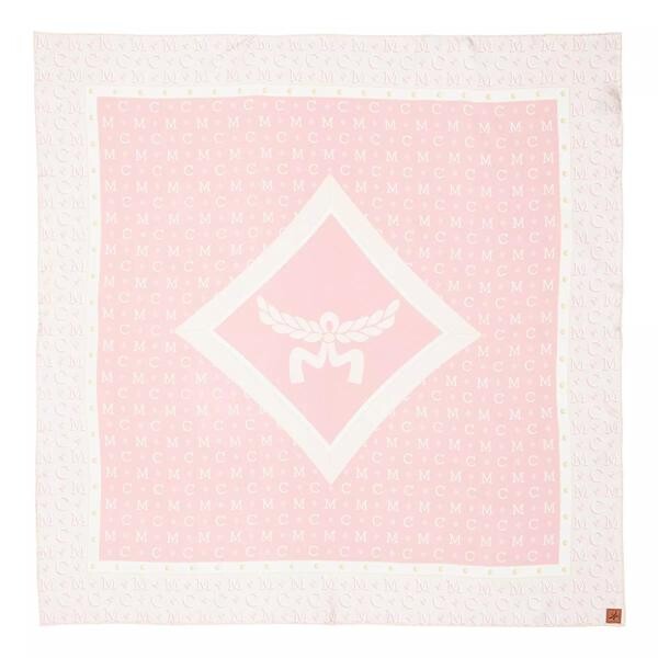 

Шарф mcm col logo silk scarf 90x90 peach Mcm, розовый