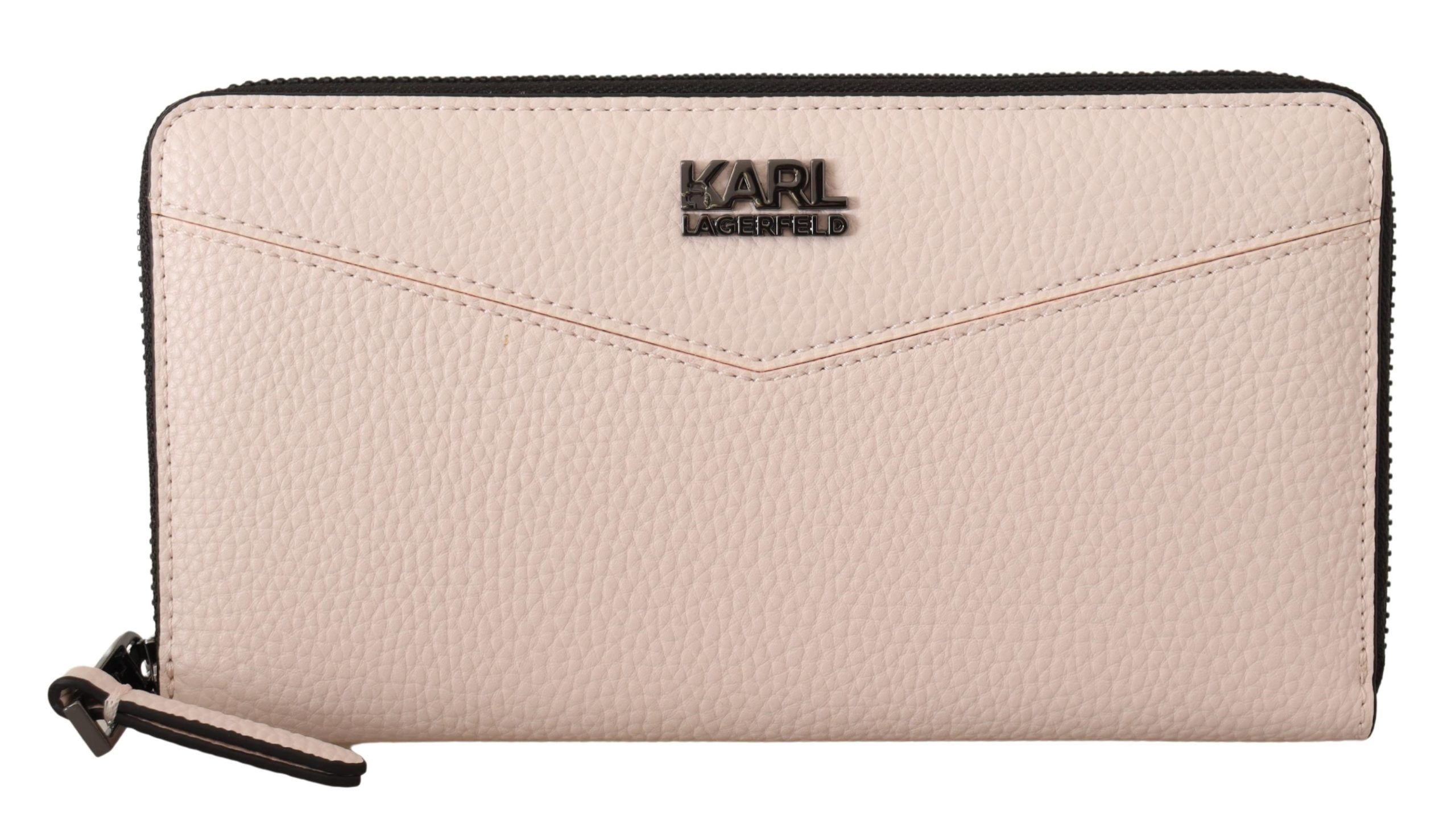 

Элегантный лиловый кожаный кошелек — безопасный и стильный Karl Lagerfeld, розовый