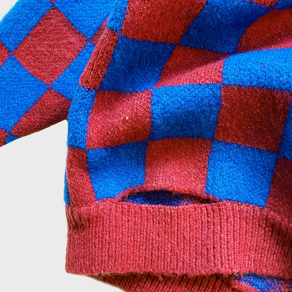 Детский круглый свитер Checker коричневого цвета от Frise — фото 3