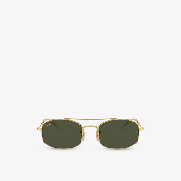 

Солнцезащитные очки RB3719 в металлической овальной оправе Ray-Ban, желтый