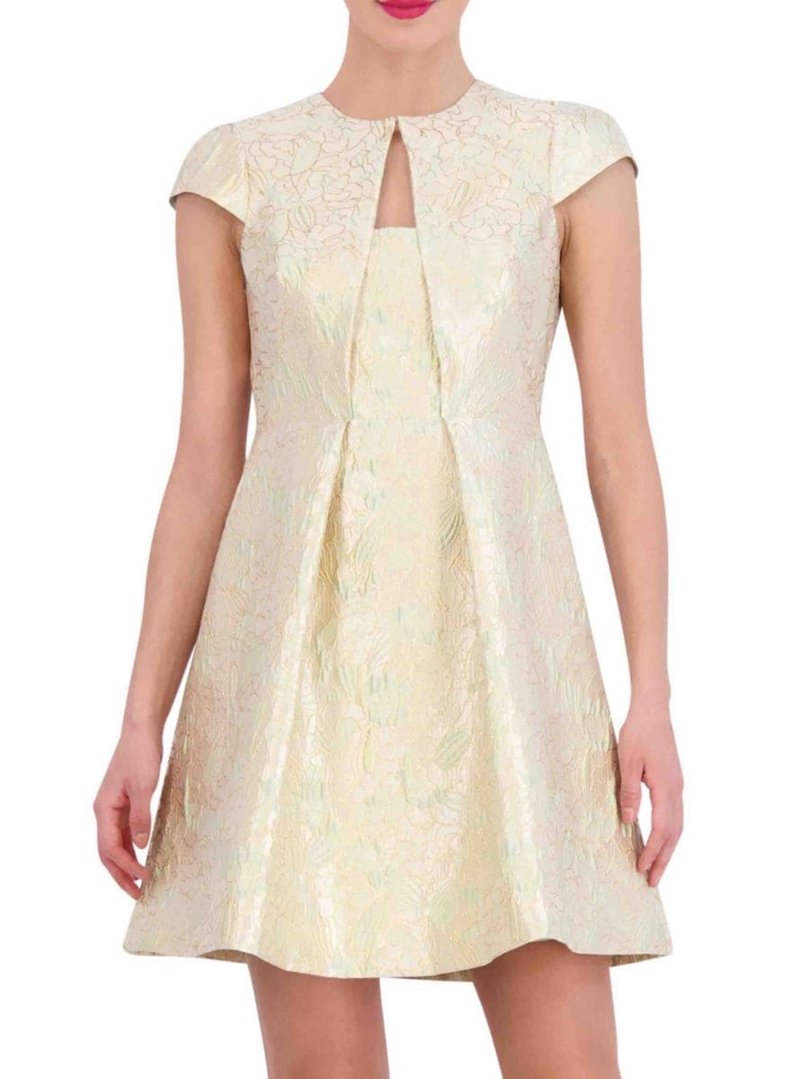 

Мини-платье с цветочным жаккардовым вырезом Vince Camuto, цвет Pistachio