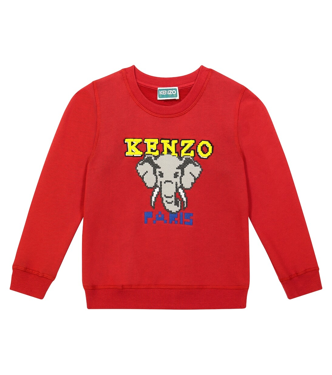 

Толстовка из хлопкового джерси с логотипом Kenzo Kids, красный