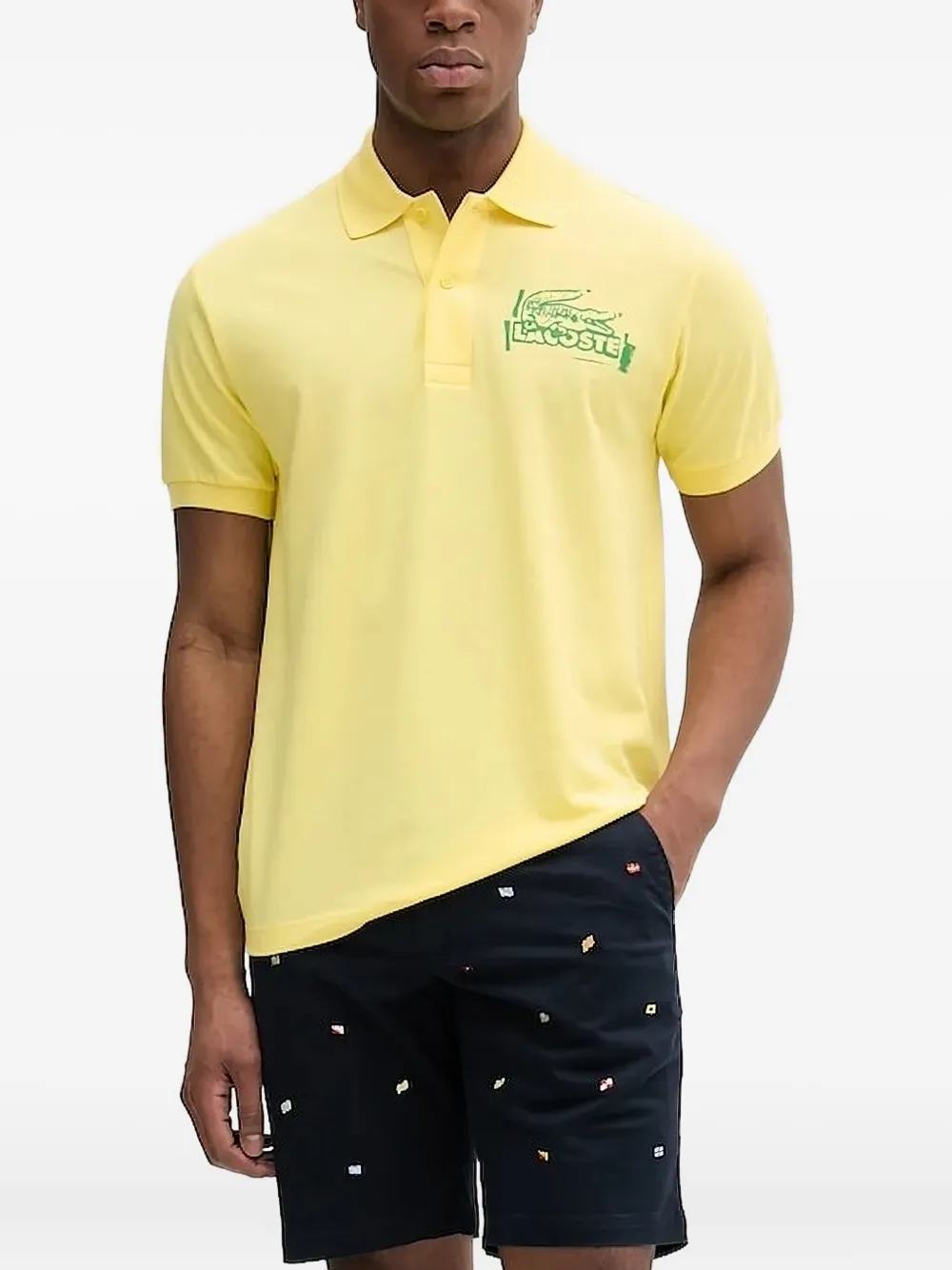 

Рубашка-поло с логотипом крокодила Lacoste, желтый