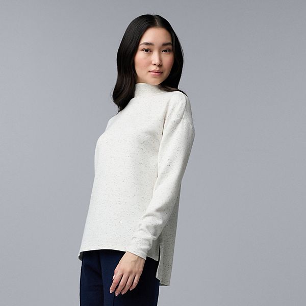 

Женский водолазка с длинным рукавом Simply Vera Vera Wang, Natural Speckled Scuba