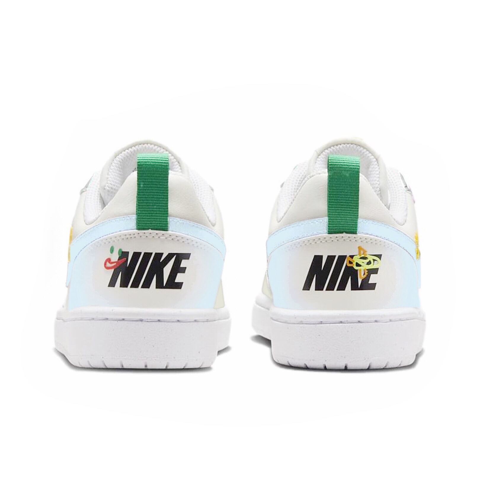 Nike Детские кроссовки для скейтбординга Court Borough LOW из хлопка, синие, с молочным рисунком в горошек, с нескользящим покрытием, износостойкие, для подростков — фото 4
