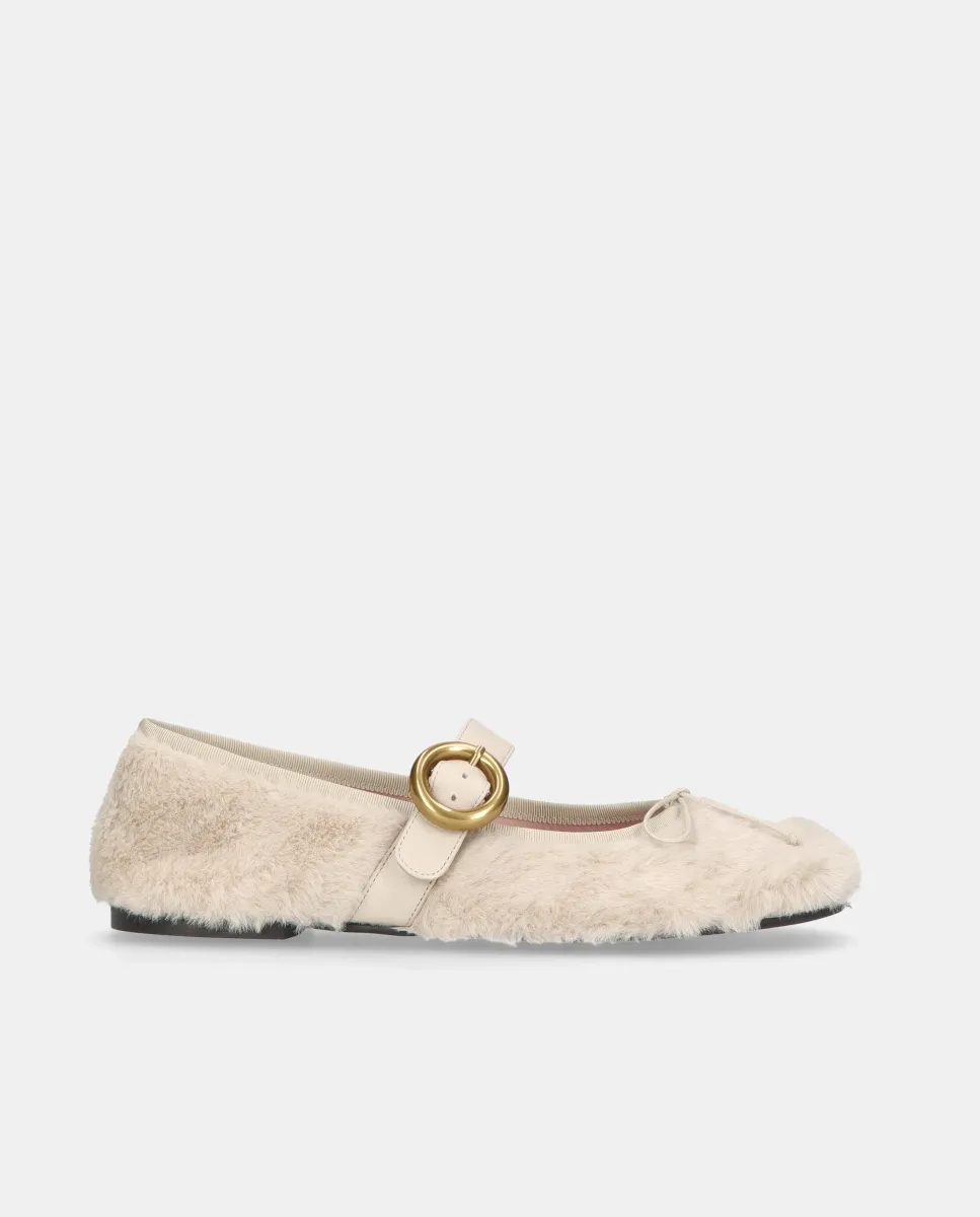 Женские балетки Georgia из мягкого синтетического меха Pretty Ballerinas, белый