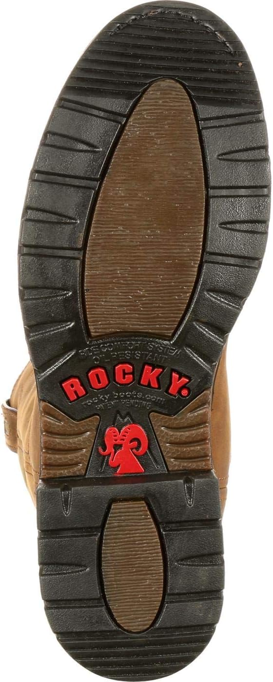 Мужские оригинальные вестерн-бутсы ROCKY Ride Branson с стальным носком и водонепроницаемые, коричневый — фото 2
