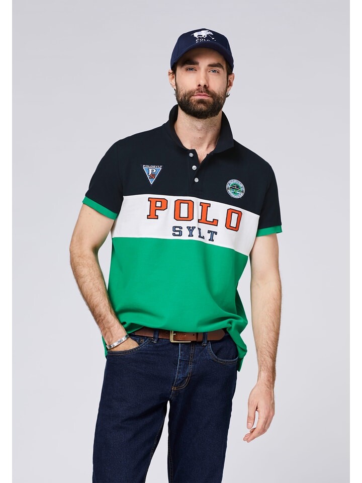 

Поло Polo Sylt Poloshirt, цвет Dunkelblau/Grün