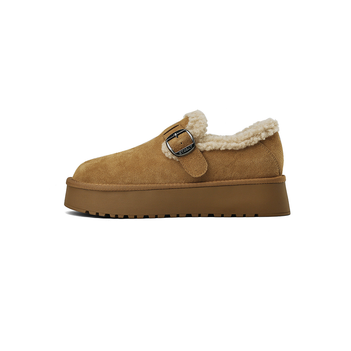 Повседневные туфли 4 см женские ST&SAT, Brown/Red Brown (Fleece-Lined)