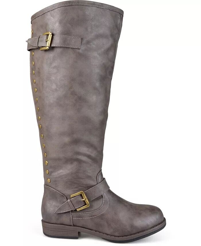 Женские сапоги Spokane Extra Wide Calf с высокими коленями для верховой езды Journee Collection, коричневый/бежевый — фото 4
