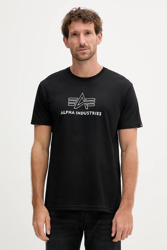 

Хлопковая футболка Alpha Industries, черный