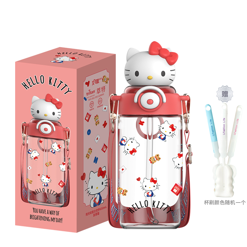 

Пластиковые стаканы для воды 650ml Sanrio, Hello Kitty Water Cup + Lflife Cup Brush