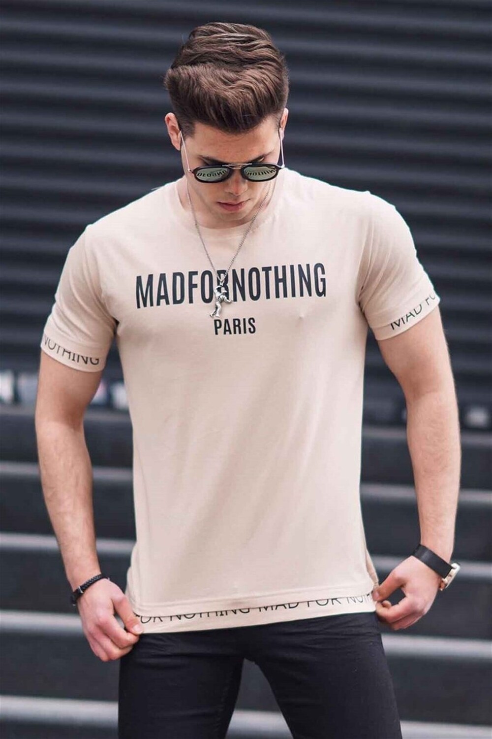 

Футболка Madmext, кэмел, Серый, Футболка Madmext, кэмел