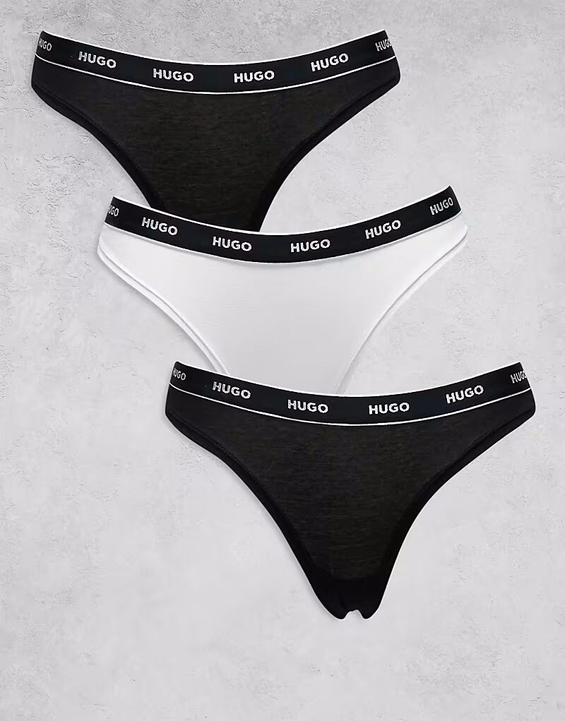 

HUGO Bodywear 3 пары стрингов черного и белого цвета Hugo Red