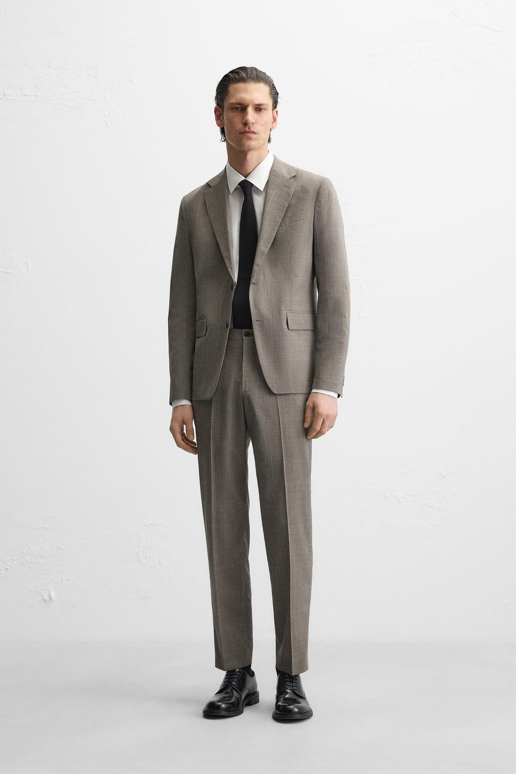 

Блейзер от клетчатого костюма ZARA, цвет Beige-brown