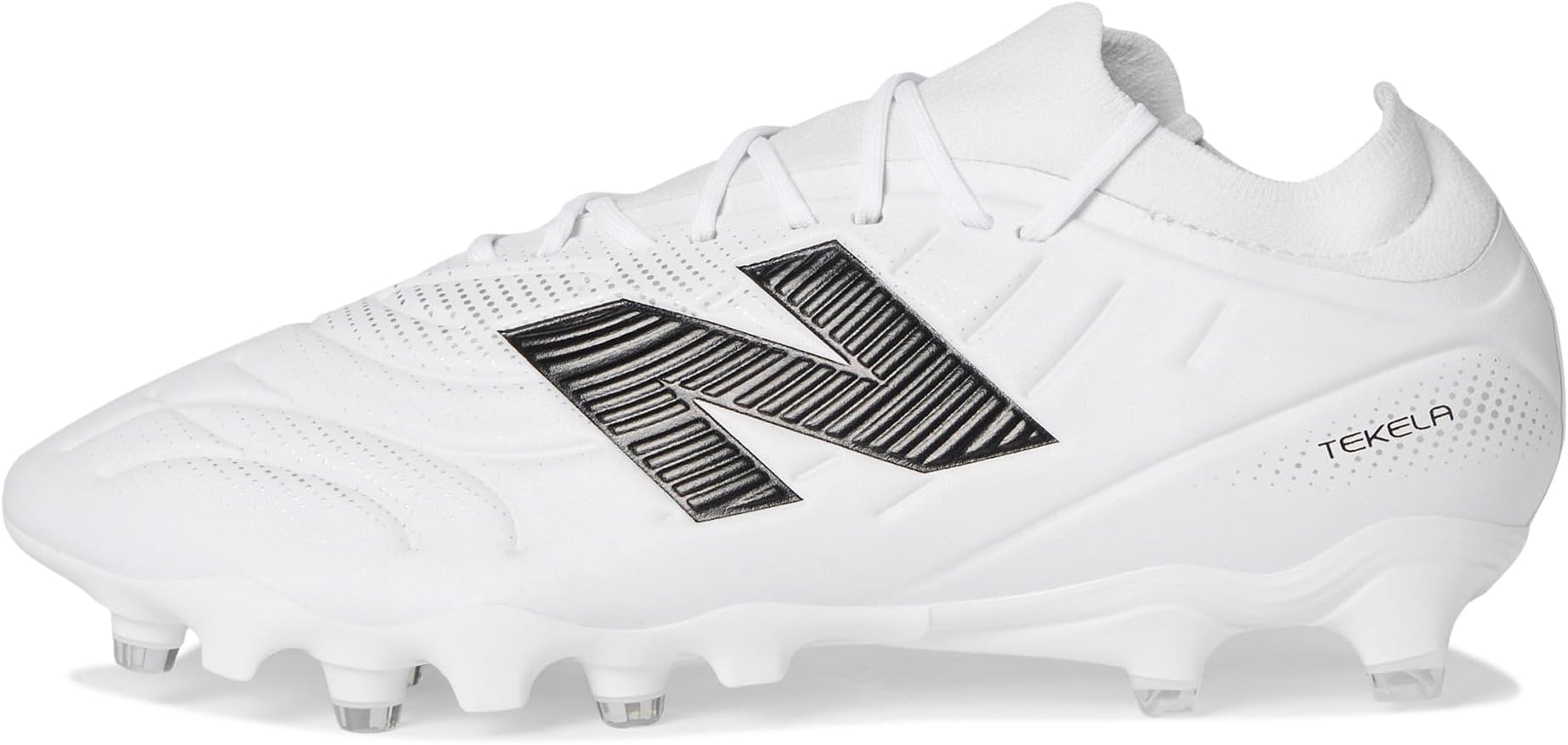 Кроссовки New Balance Unisex Tekela Team Low Laced FG V5 Soccer Cleats, White/Black/Silver — фото 4