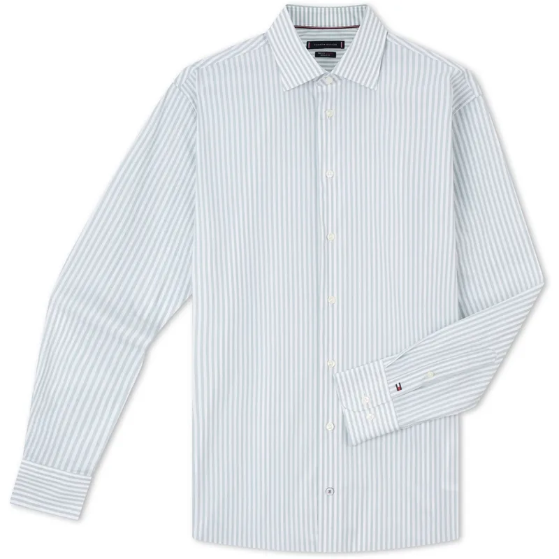 Tommy Hilfiger Рубашка мужская в сине-белую полоску