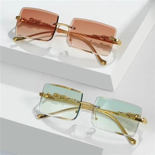 

Солнцезащитные очки без оправы прямоугольной формы 2027 года для мужчин и женщин, солнцезащитные очки без оправы для женщин, защита от ультрафиолета UV400 MTZJH, 7