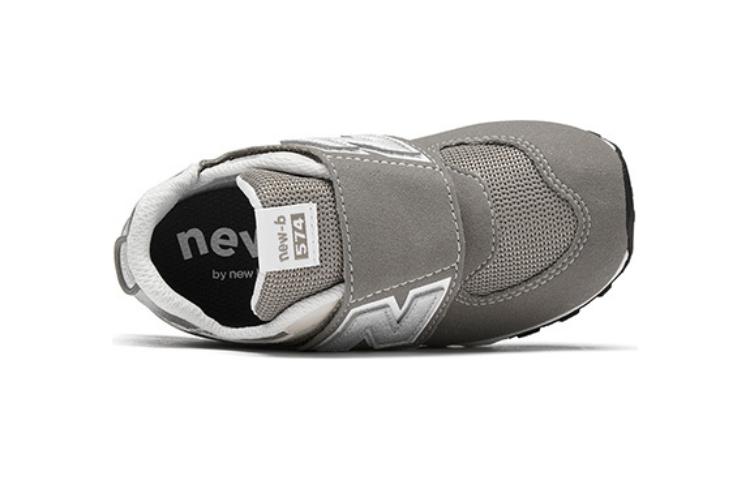 Детские кроссовки New Balance 574 NEW-B Hook & Loop, серый/белый — фото 4