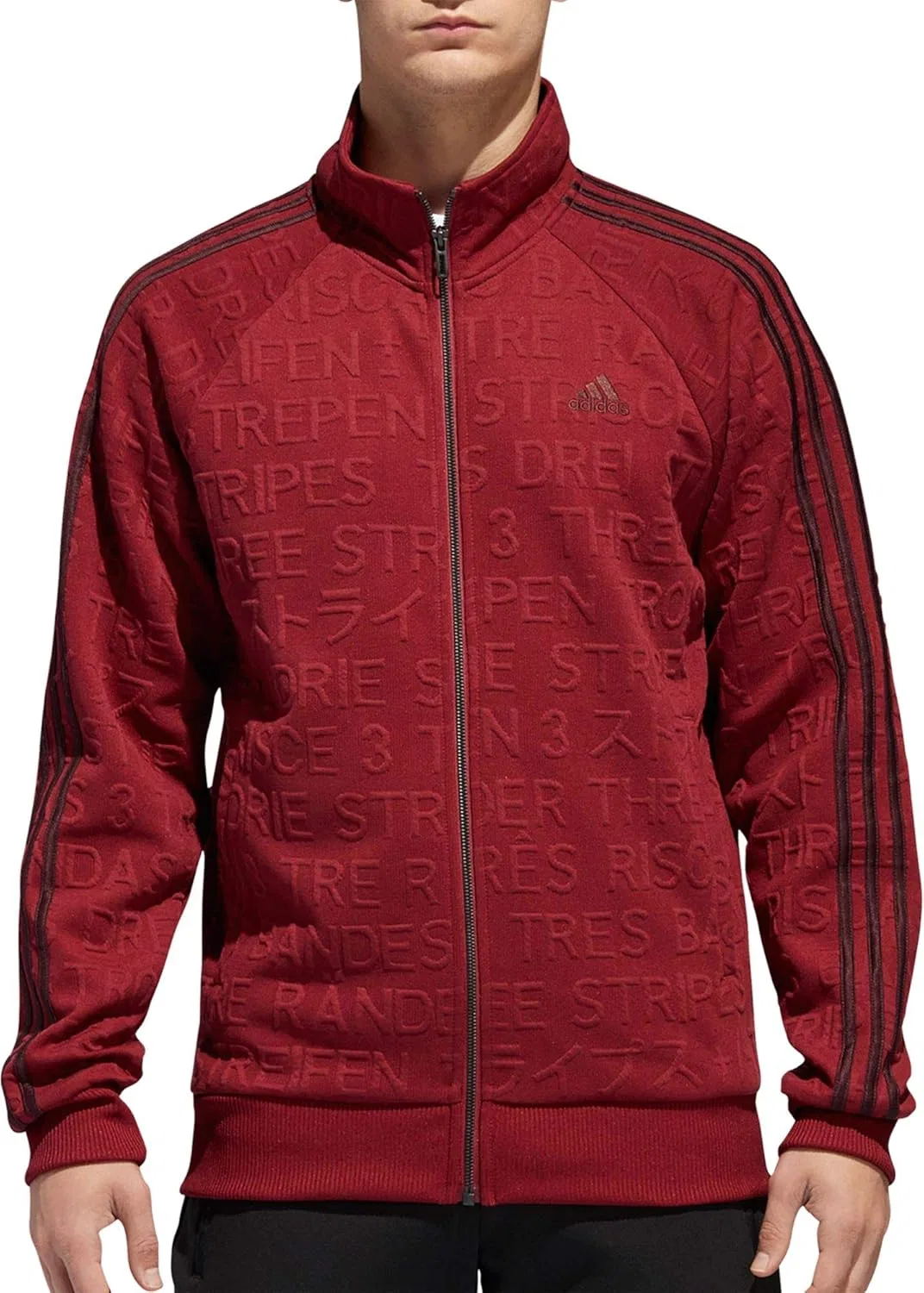 Мужской спортивный пуловер adidas с тремя полосками, из хлопкового флиса и эмблемой Badge of Sport