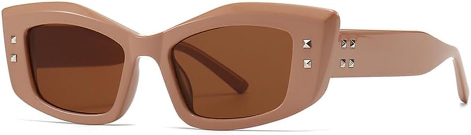 

Солнцезащитные очки MUTYNE Retro Cat Eye Rivet для женщин, модные квадратные солнцезащитные очки с широкими краями, защитные очки для мужчин, очки для водителей, Pink Tea