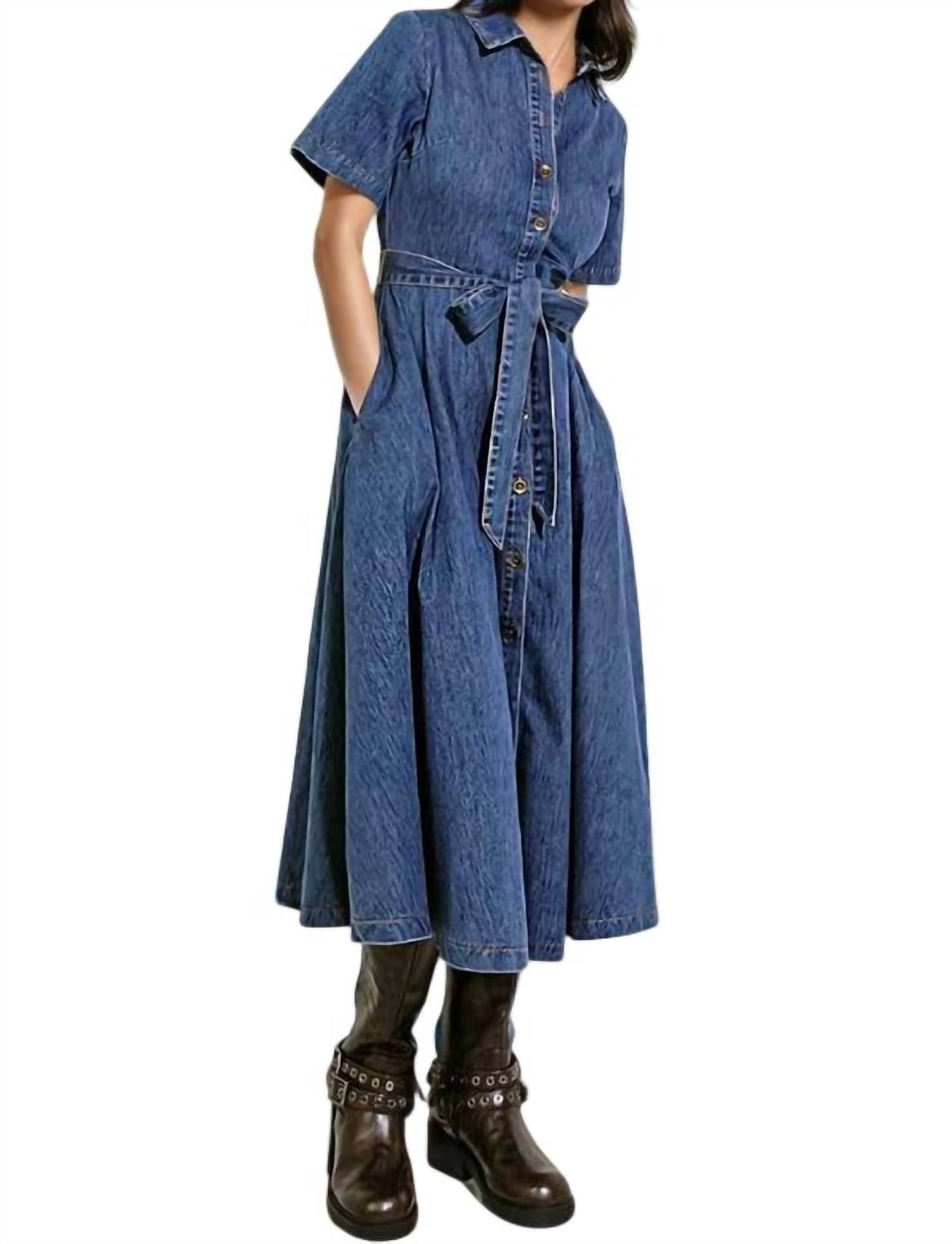 

Платье Gisselle из джинсы средней потертости миди FLYING TOMATO, Medium Wash