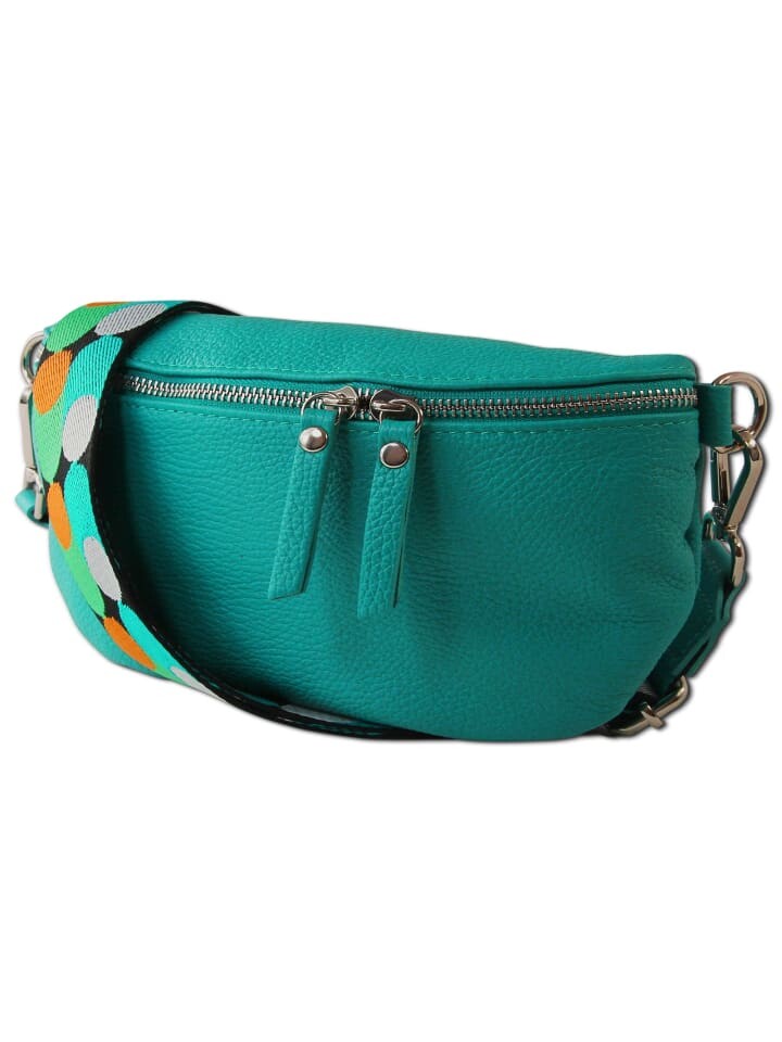 

Наплечная сумка Toscanto Gürteltasche Leder türkis, mehrfarbig ca. 25cm