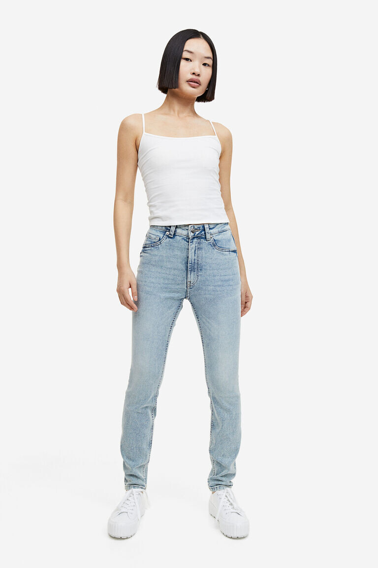 

Высокие джинсы скинни H&M, синий
