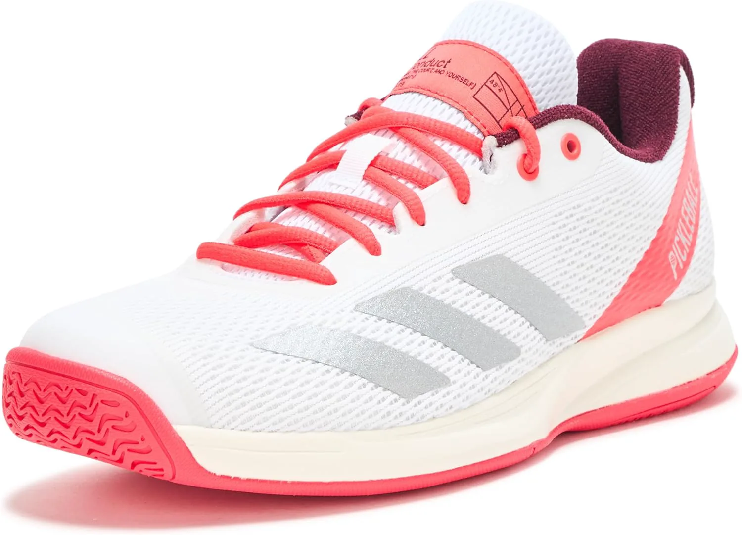 Мужские кроссовки Adidas Courtflash для пиклбола, белый/металлик/красный — фото 4