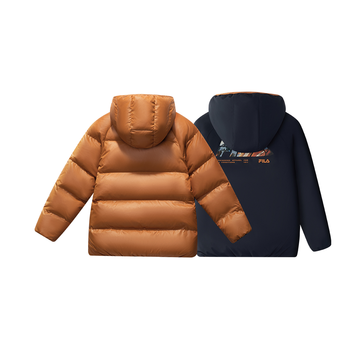 Double Sided Down Jacket PERFORMANCE FPH Clay Kids' FILA KIDS, оранжевый — фото 4