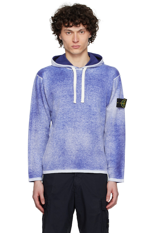 

Сырая рука свет обратимая худи Stone Island, синий