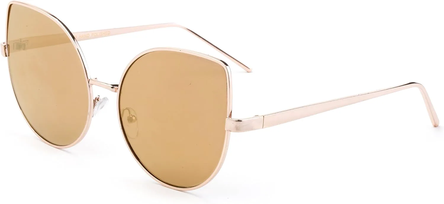 

Современные солнцезащитные очки в стиле «кошачий глаз» с зеркальными линзами для женщин (модель 2017 года) Newbee Fashion Sunglasses, 3 Pack Brown, Pink & Green