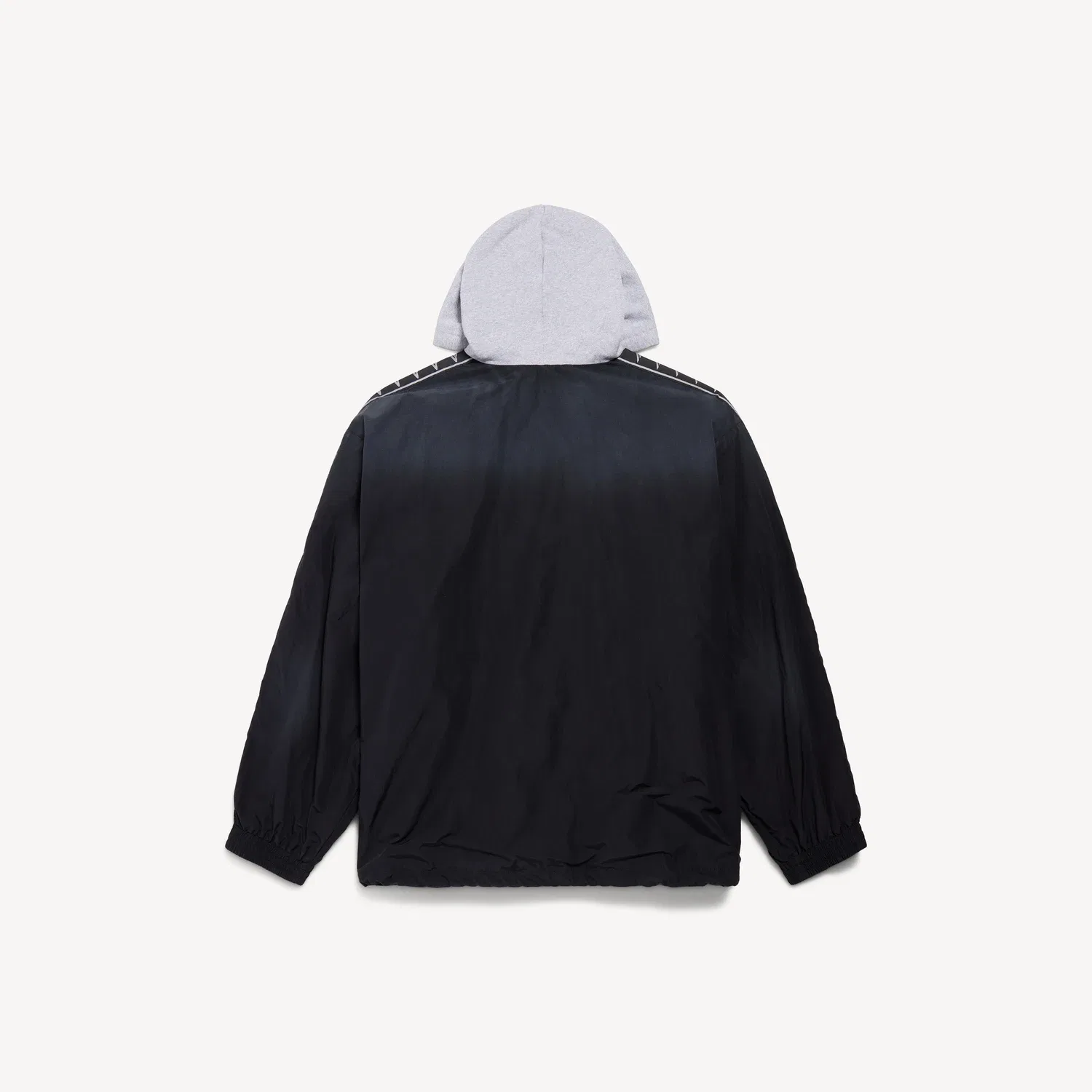 Мужская куртка-олимпийка в полоску большого размера, черно-серая BALENCIAGA, черный — фото 2
