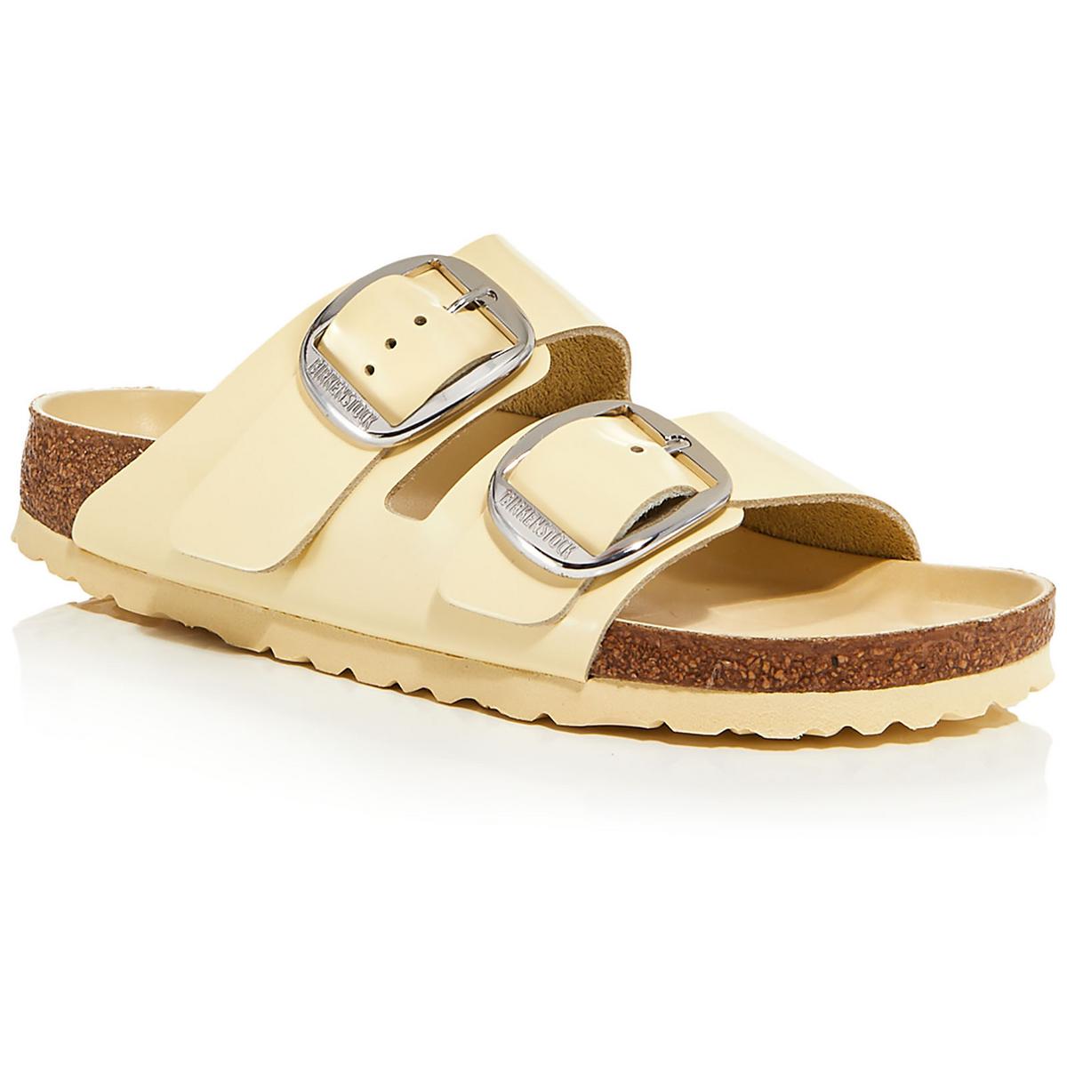 

Сандалии мужские кожаные с большой пряжкой Arizona Birkenstock, цвет high shine butter