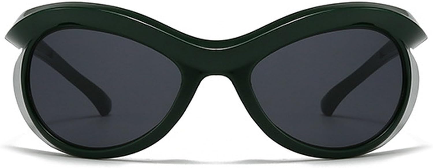 

Модные большие солнцезащитные очки «кошачий глаз» для женщин и мужчин, ретро-очки большого овального размера, винтажные женские солнцезащитные очки 2025 года mincl, Green