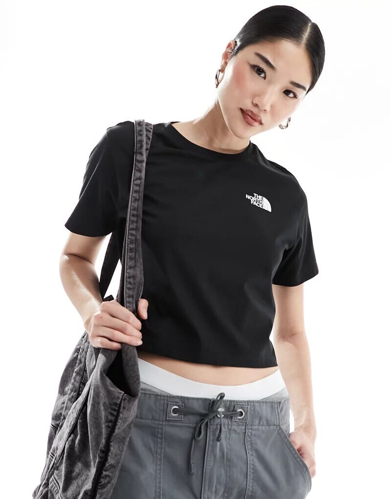 

Черная укороченная футболка с логотипом The North Face Simple Dome, Черный, Черная укороченная футболка с логотипом The North Face Simple Dome