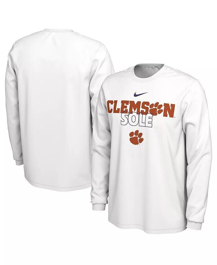 

Мужская белая футболка с длинным рукавом Clemson Tigers On Court Nike