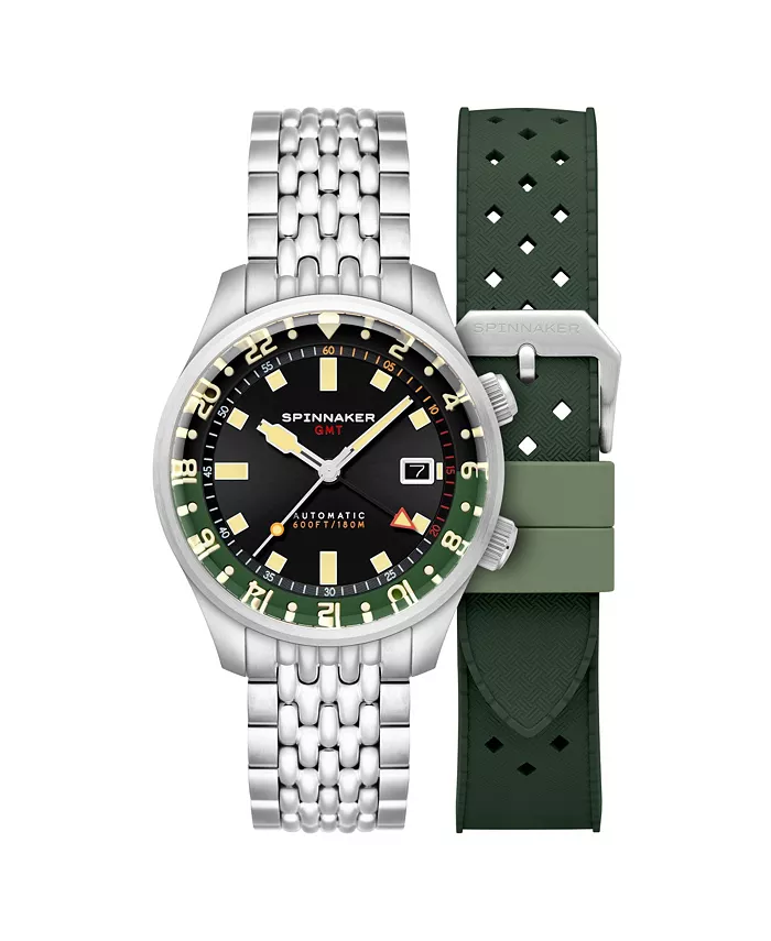 

Мужские часы Bradner GMT с автоматическим механизмом, корпус из нержавеющей стали, браслет, 42 мм Spinnaker