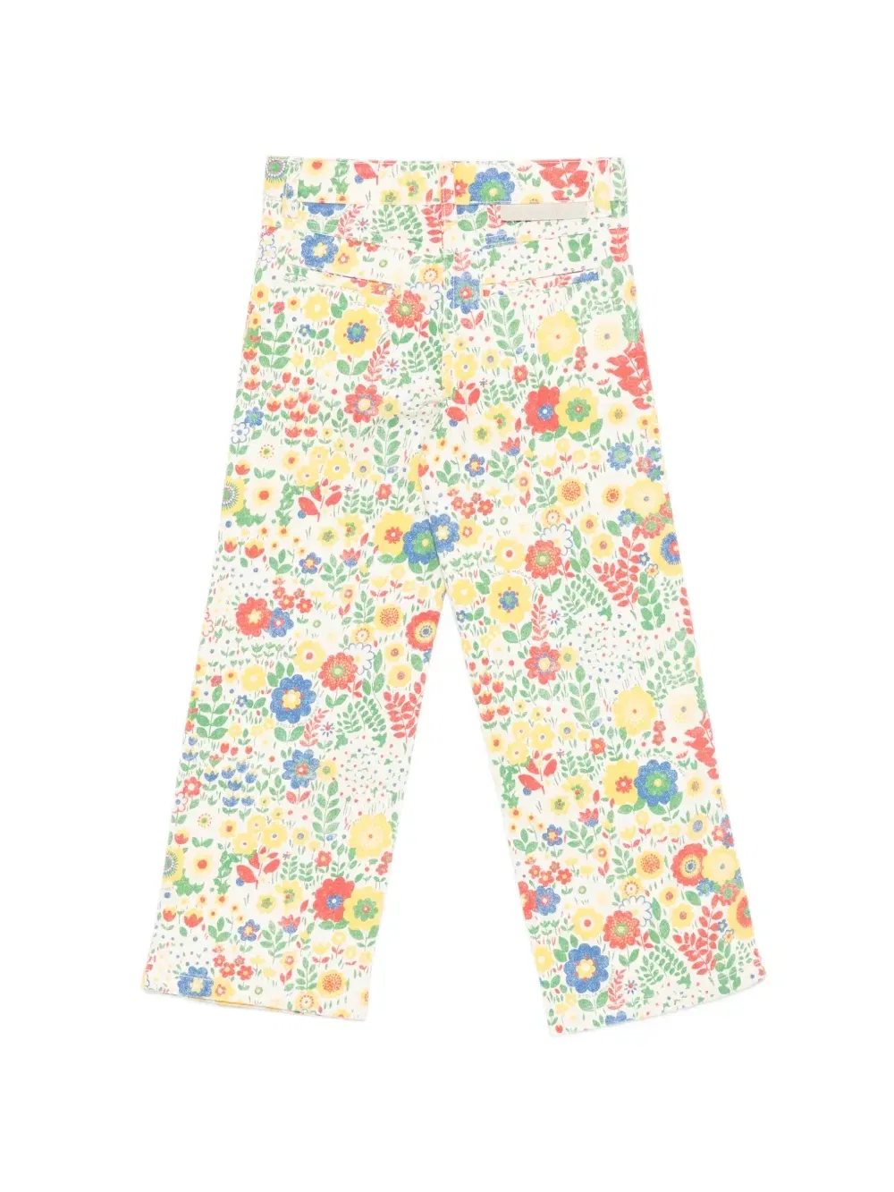 Джинсы с пятью карманами и цветочным принтом Stella McCartney Kids, белый — фото 2