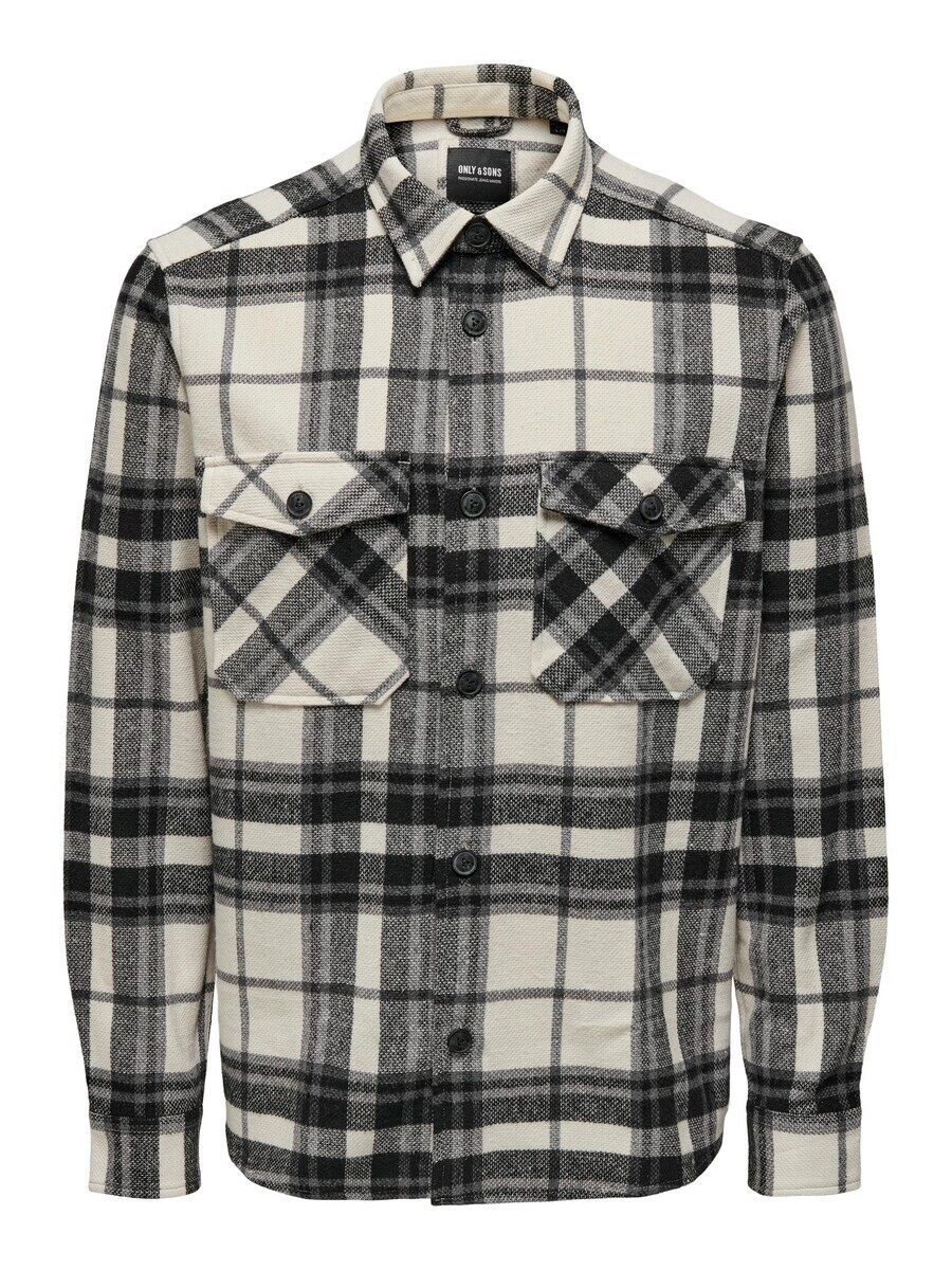 

Клетчатая рубашка Only & Sons Comfort fit Button Up Shirt Milo, натуральный белый