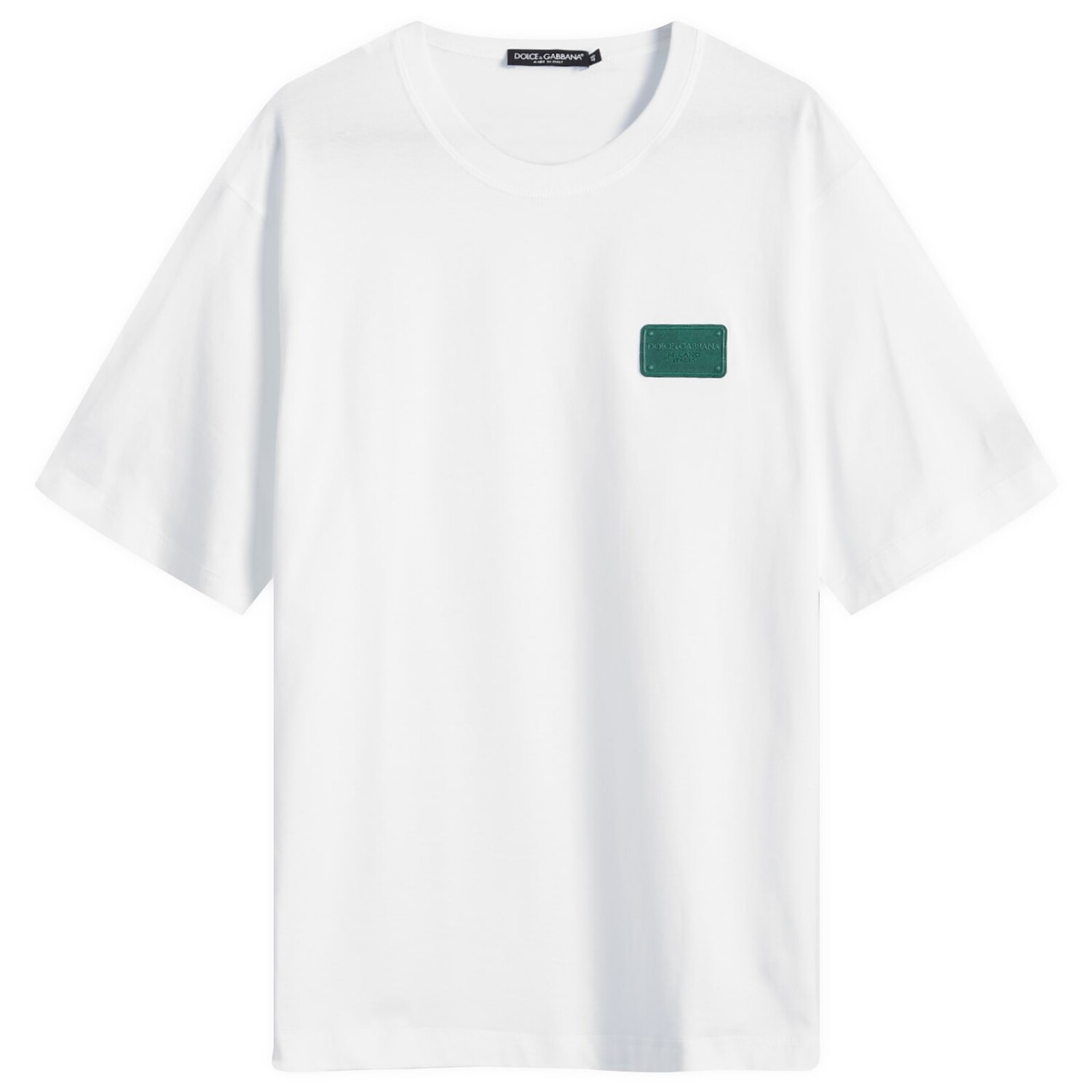 

Футболка Dolce & Gabbana Rubber Badge Logo T-Shirt, цвет White & Green