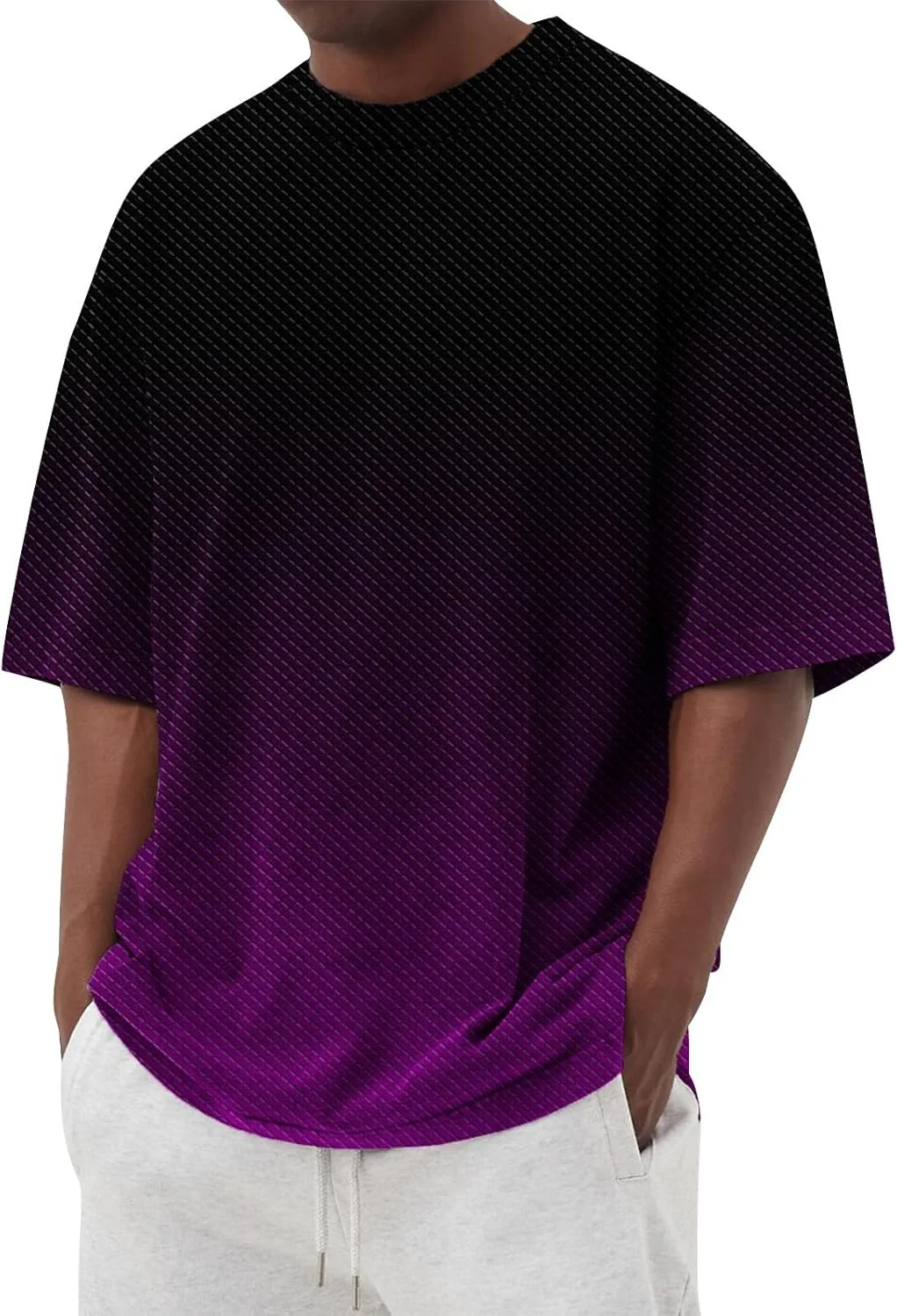 

Ymosrh Мужская футболка с градиентом, короткий рукав, летняя, S-4XL