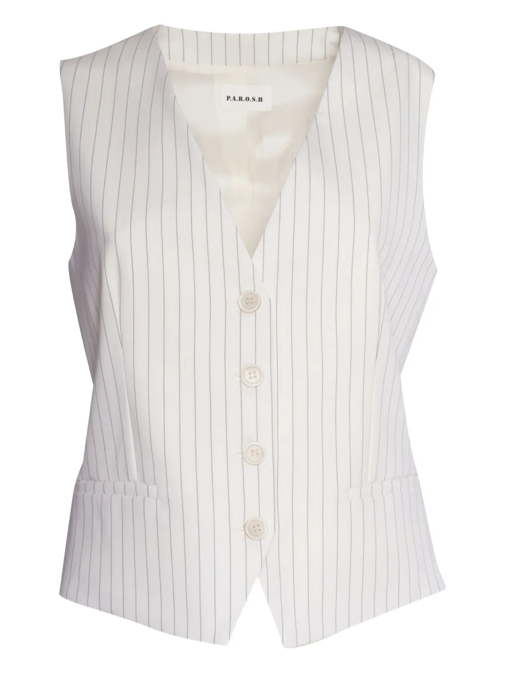 

Жилет в тонкую полоску на пуговицах P.A.R.O.S.H., белый