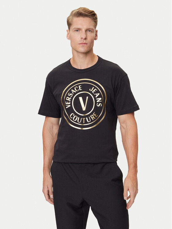 

Футболка regular fit 79GAHT01 CJ00T Versace Jeans Couture, чёрный