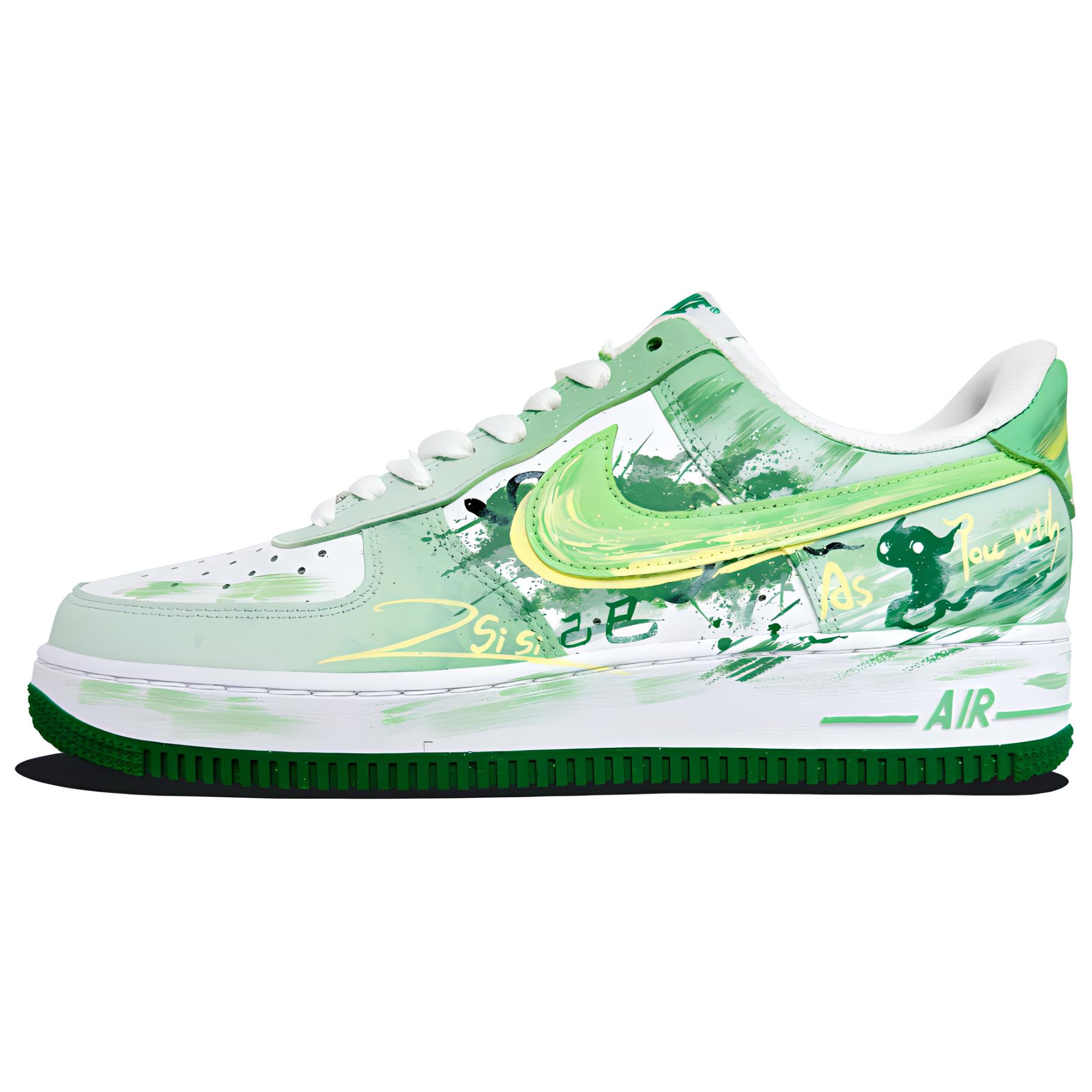 

Nike Кроссовки Air Force 1 с низким верхом для скейтборда, устойчивые к истиранию, мужские, белые и зеленые